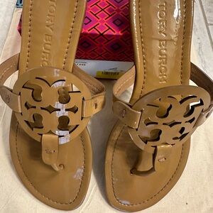 Tory Burch Miller Tan Patent Sandal, size 9.5